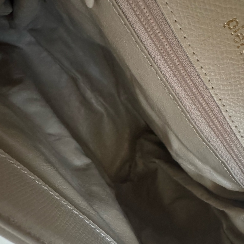 Pierre Cardin Minimalist Preppy Leather Tote Off White Cream 8x10x4 - Picture 15 of 16